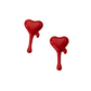 Red Drip Heart Stud Earrings Female Girl Fashion Earrings Birthday Holiday Gifts