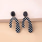 Plaid Jewelry Drop Earring Modern Fashion Women Earrings Piercing Studs