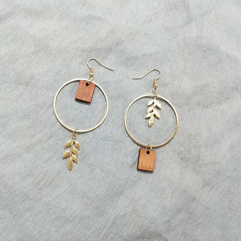 Leaves Geometric Mismatched Gift Earrings Dangle Women Fashion Jewelry Jewellery