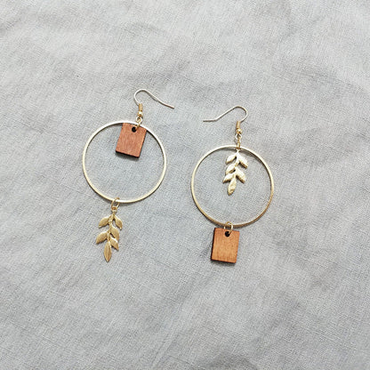 Leaves Geometric Mismatched Gift Earrings Dangle Women Fashion Jewelry Jewellery