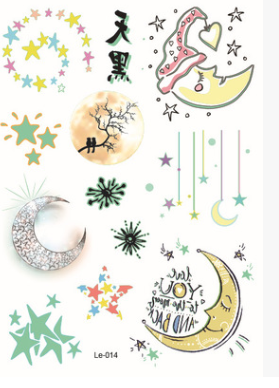 Flash Luminous Tattoo Christmas Glow In The Dark Glitter Fluorescent Temporary Tattoos Stickers