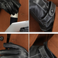 Winter plus velvet warm leather PU outdoor riding sports full touch screen three strips of leather gloves