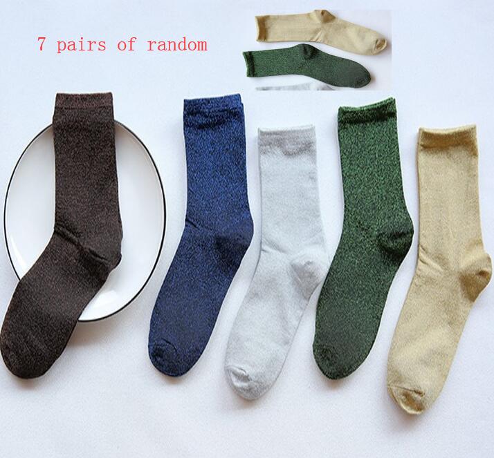 Lady Socks Shiny Edge Gold Silver Silk Lace