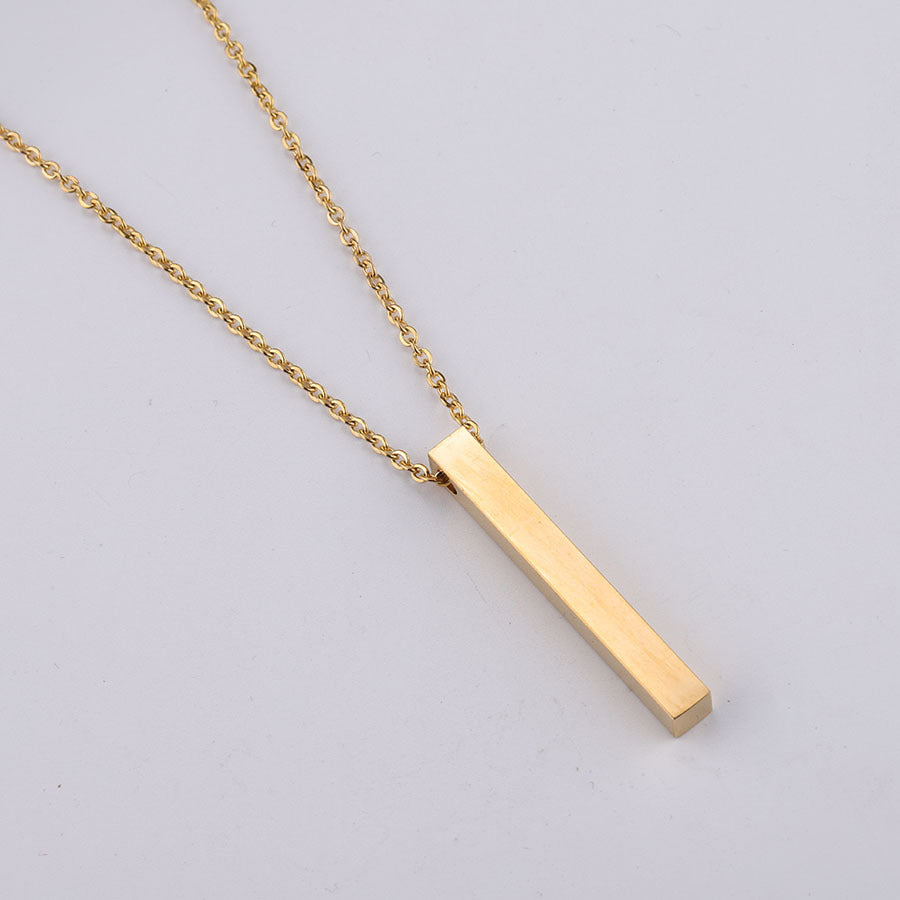 3D Engraved Bar Necklace