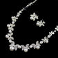 B0879 bride wedding jewelry accessories wholesale fashion diamond pearl necklace earrings set leaves the atmosphere