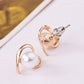 Classic fashion heart-shaped pearl earrings