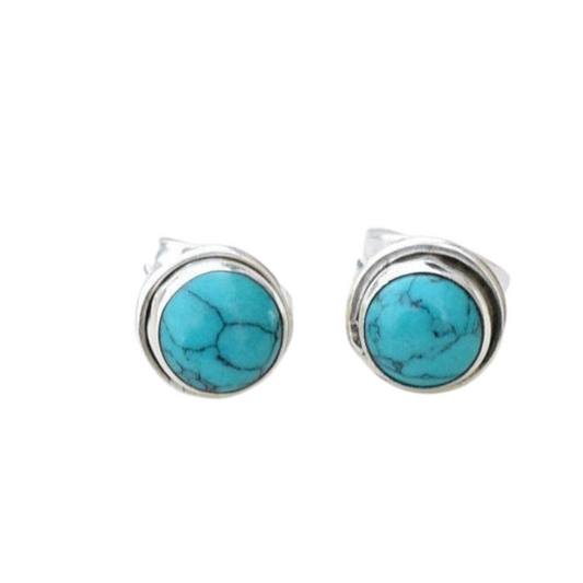 Retro Turquoise Stud Earrings Women Fashionable Luxurious Earrings Jewelry