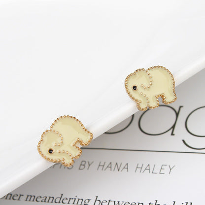 Ivory Elephant Stud Earrings Fashion Women Female Earrings Piercing Jewelry