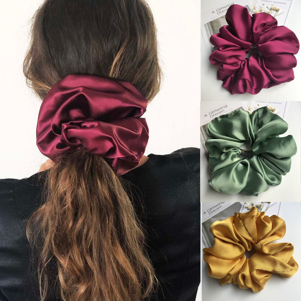 Oversized Smooth Satin Large Intestine Circle Hair Tie