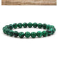 Classic Black Matte Green Malachite Bracelets Suitable Women Men Elastic Strand Jewelry