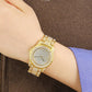 Fashion Bling Casual Ladies Female Quartz Gold Watch Crystal Diamond