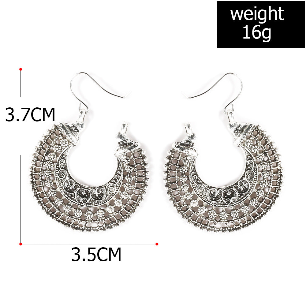 Vintage Pattern Pendant Drop Ear Dangle Fashion Earrings for Women Party Jewelry Gift