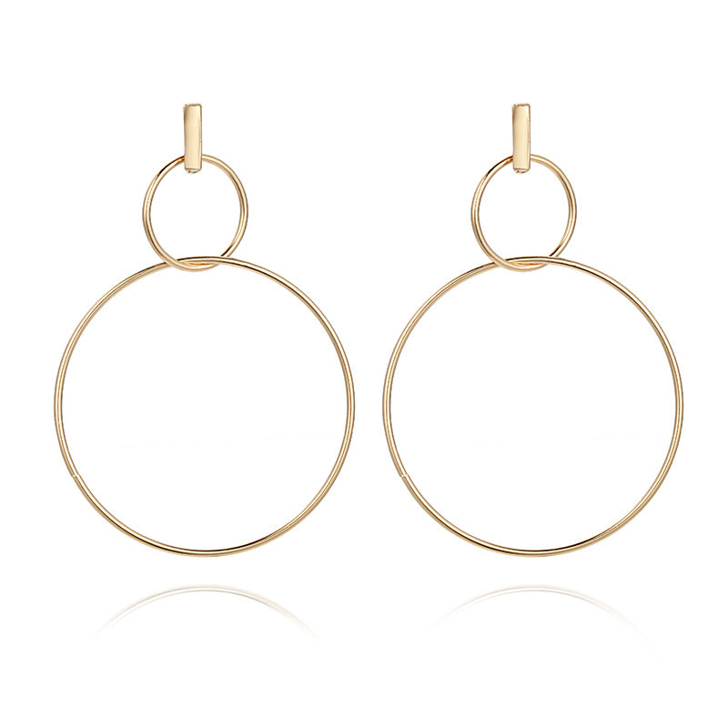 Long Circle Drop Earrings