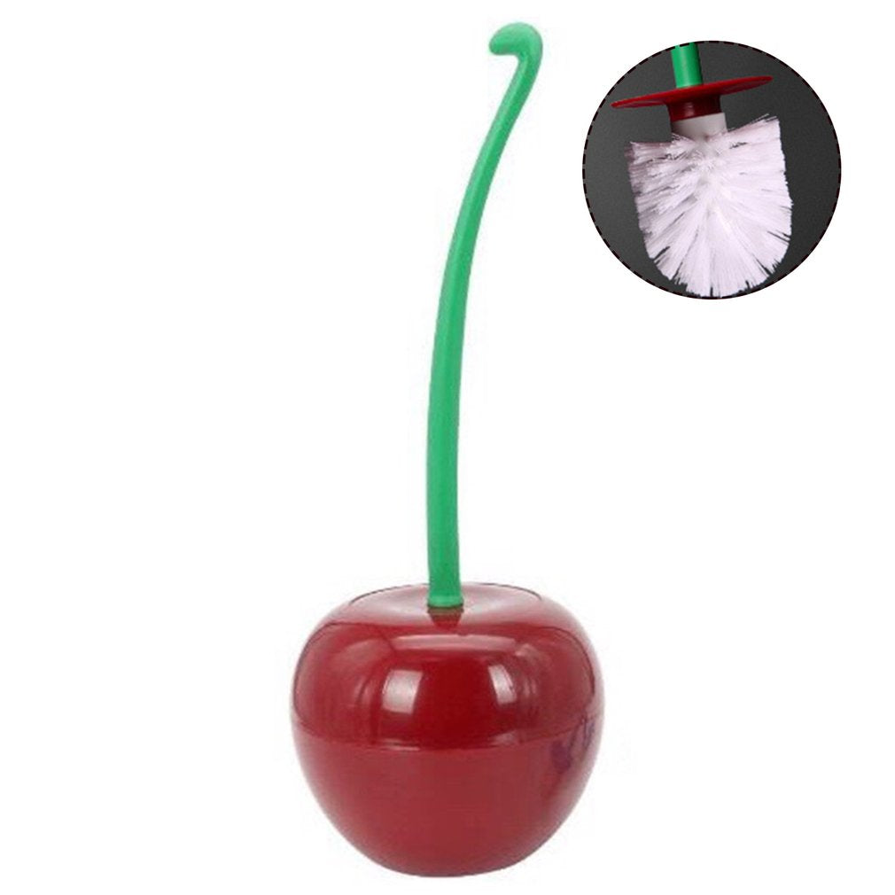 Long Handle Soft Hair Household Toilet Brush Cherry Toilet Brush Daily Necessities Creative Plastic Cleaning Brush Toilet Brush Set