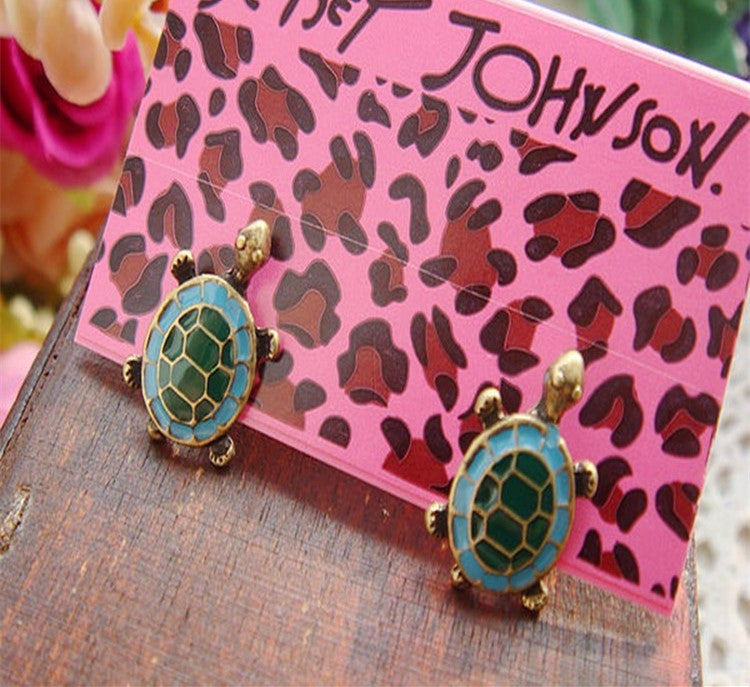 Green Turtle Stud Earrings Women Charm Stud Jewelry Birthday Holiday Gifts
