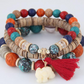 Baby Elephant Tassel Wood Beads Beaded Multi-Layer Temperament Bracelet Bracelet