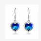 Blue Crystal Heart Dangle Earring Exquisite Fashion Drop Earrings For Women