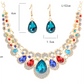 Europe and the United States retro ethnic style jewelry set crystal gem set geometric necklace earrings set female fashion jewelry