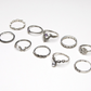 Purple Diamond Ring Set Hollow Twist Palm Crown Joint Combination 10 Pieces