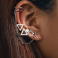 4pc Set Triangle Ear Cuff Stud Earrings Women Girls Gifts Jewelry Accessories