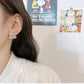 Black Stripe Triangle Stud Earrings Women Jewelry Mom Gift Everyday Wear