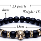 8mm Natural Stone Lava Stone Bead Bracelet For Men Leopard Head Leopard Pendant Charm Bracelet Handmade Jewelry