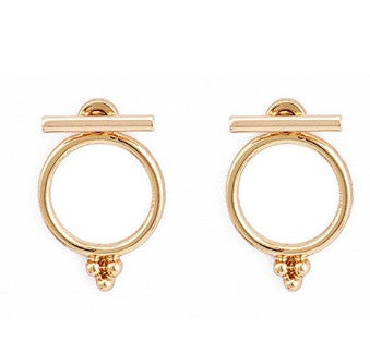 Ring Design Ear Jacket Stud Earrings Women Fashionable Luxurious Earrings