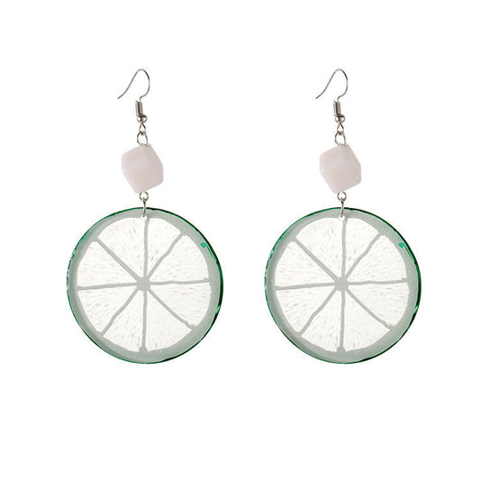 Lime Pendant Drop Earrings Cute Dangle Earrings Women Jewelry Gift for Her