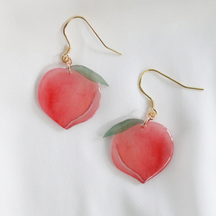 Peach Fruit Pendant Jewelry Fashion Dangle Earrings for Girls Party Birthday