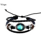Twelve constellation glass piece couple bracelet