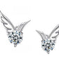 Wings Rhinestone Stud Earrings for Women Girls Fashion Earrings Piercing Jewelry