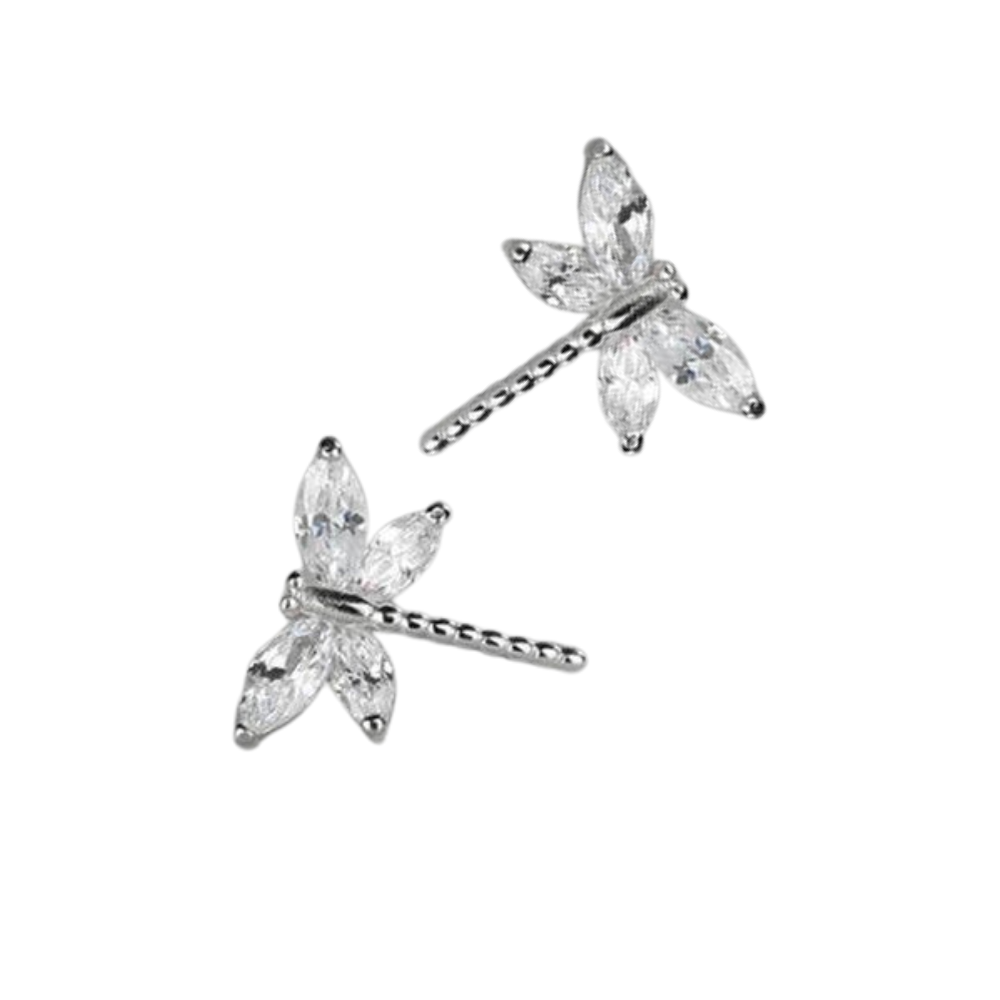 Rhinestone Dragonfly Stud Earrings Women Jewelry Mom Gift Everyday Wear Earrings