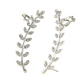 1pair Rhinestone Decor Leaf Design Ear Cuff Ear Cuff Stud Earring for Women