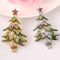 Diamond retro Christmas tree brooch