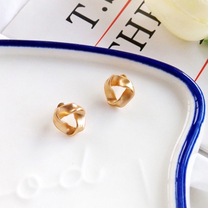 Ribbon Stud Earrings for Women Girls Fashion Earrings Piercing Jewelry