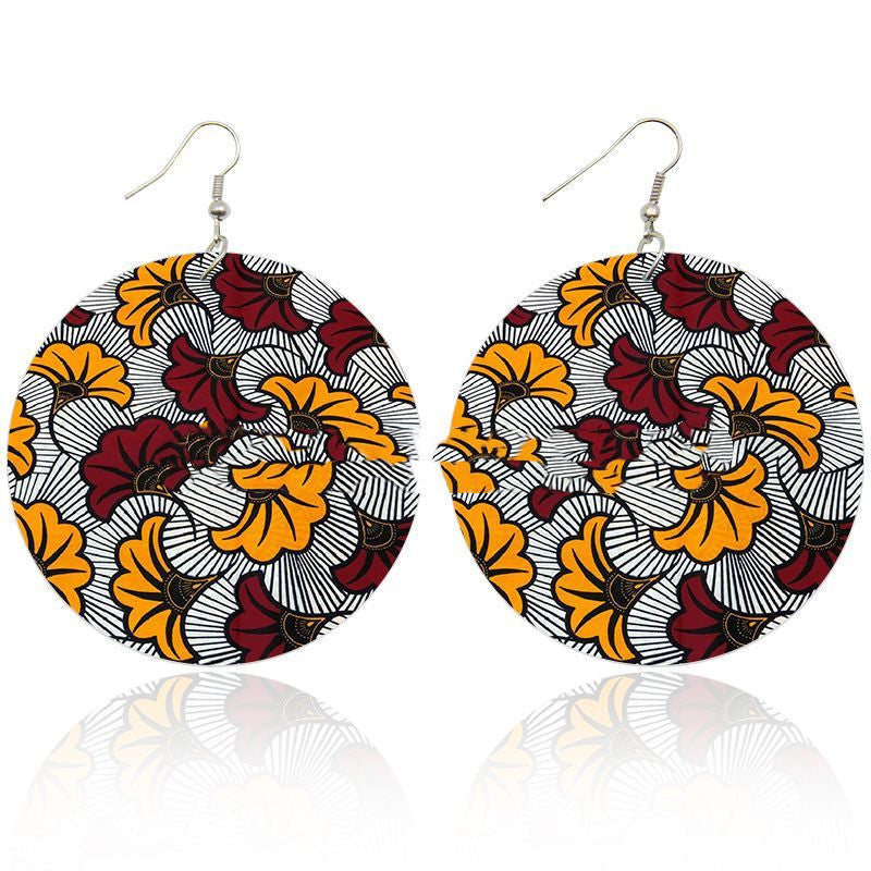 Burgundy Mustard Pattern Dangle Earring Exquisite Fashion Drop Earrings For Women