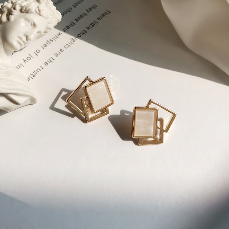 Three Rectangle Stud Earrings Women Jewelry Mom Gift Everyday Wear Earrings