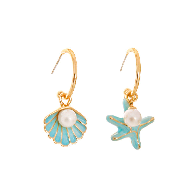 Shell pearl earrings