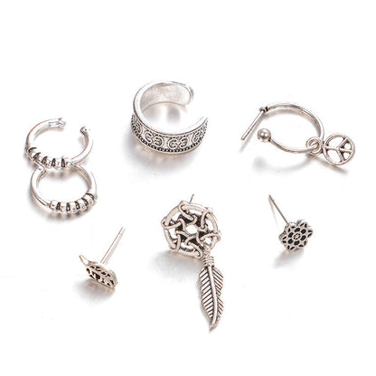 7 piece Ear Cuffs Dangle Fashion Earrings for Women Stylish Party Jewelry Gift