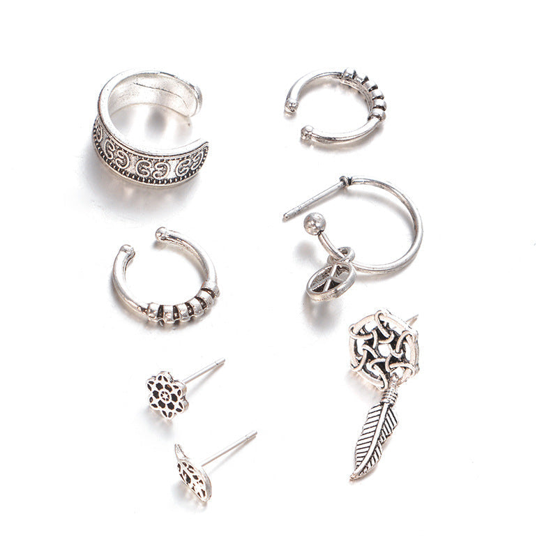 7 piece Ear Cuffs Dangle Fashion Earrings for Women Stylish Party Jewelry Gift