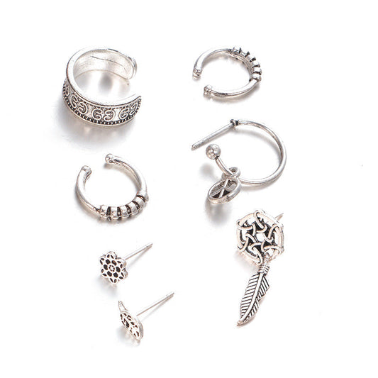 7 piece Ear Cuffs Dangle Fashion Earrings for Women Stylish Party Jewelry Gift