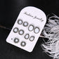 5pairs Vintage White Stone Stud Earrings Fashion Jewelry for Girls Women Gift