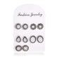 5pairs Vintage White Stone Stud Earrings Fashion Jewelry for Girls Women Gift