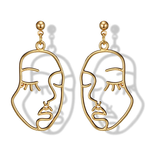 Geometric Face Drop Ear Dangle Fashion Earrings for Women Party Jewelry Gift