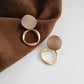 Khaki Golden Geometric Ear Drop Earrings Dangle Women Fashion Jewelry Gift for