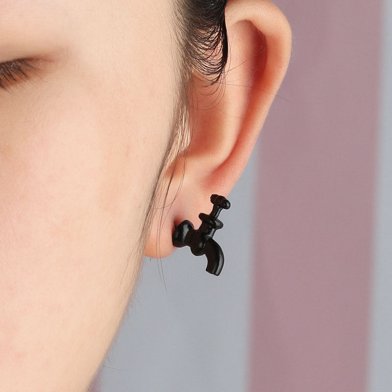 Faucet Design Stud Earrings Women Fashionable Luxurious Earrings Jewelry