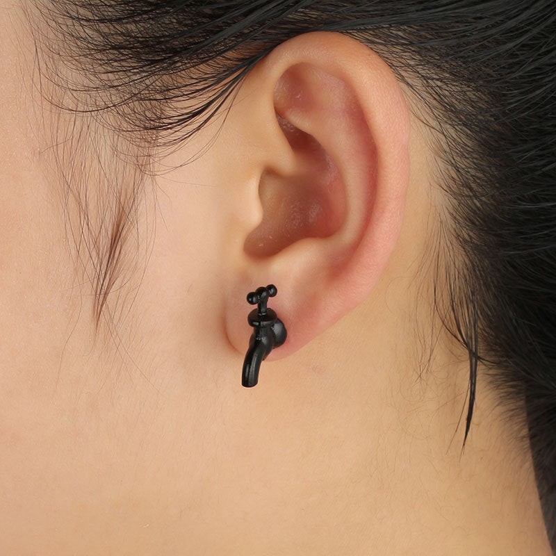 Faucet Design Stud Earrings Women Fashionable Luxurious Earrings Jewelry