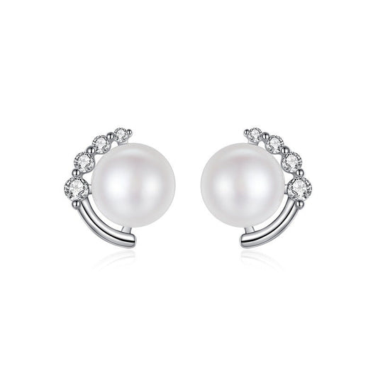 Minimalistic Pearl Stud Earrings Women Charm Stud Jewelry Birthday Holiday Gifts