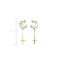 Rhinestone Moon Dangle Earring Exquisite Fashion Drop Earrings For Women