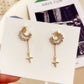 Rhinestone Moon Dangle Earring Exquisite Fashion Drop Earrings For Women